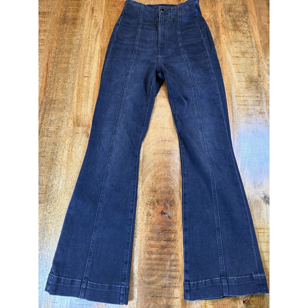 Veronica Beard Carson Ankle Flare Jeans 25 Washed Onyx Black High Rise NWOT
